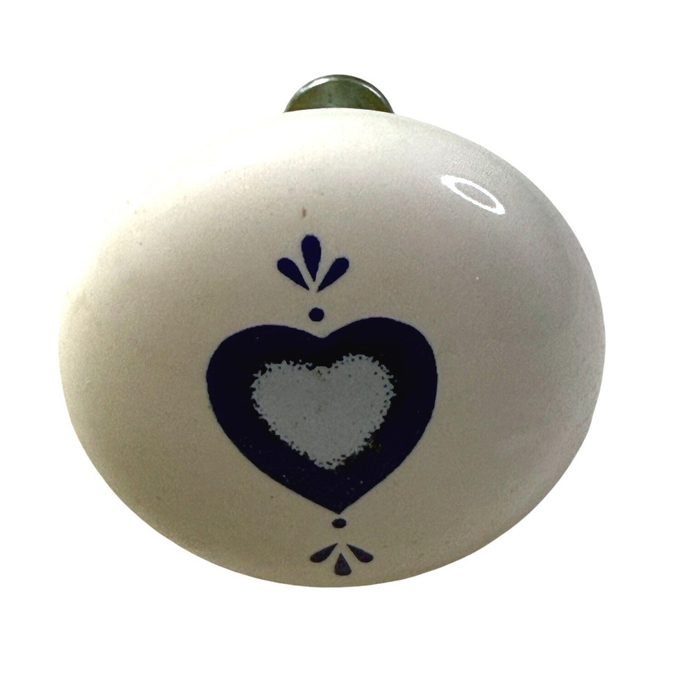 Blue Heart Ceramic Drawer Knobs Set 4 Cottagecore Farmhouse Vintage